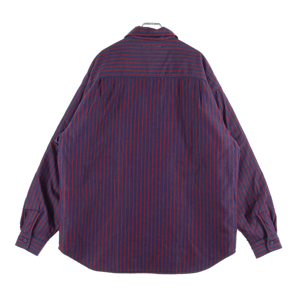 SUPREME(シュプリーム) 24SS ×MM6 Maison Margiela Padded Shirt メゾンマルジェラ ストライプ パデッドシャツ ジャケット ネイビー/レッド