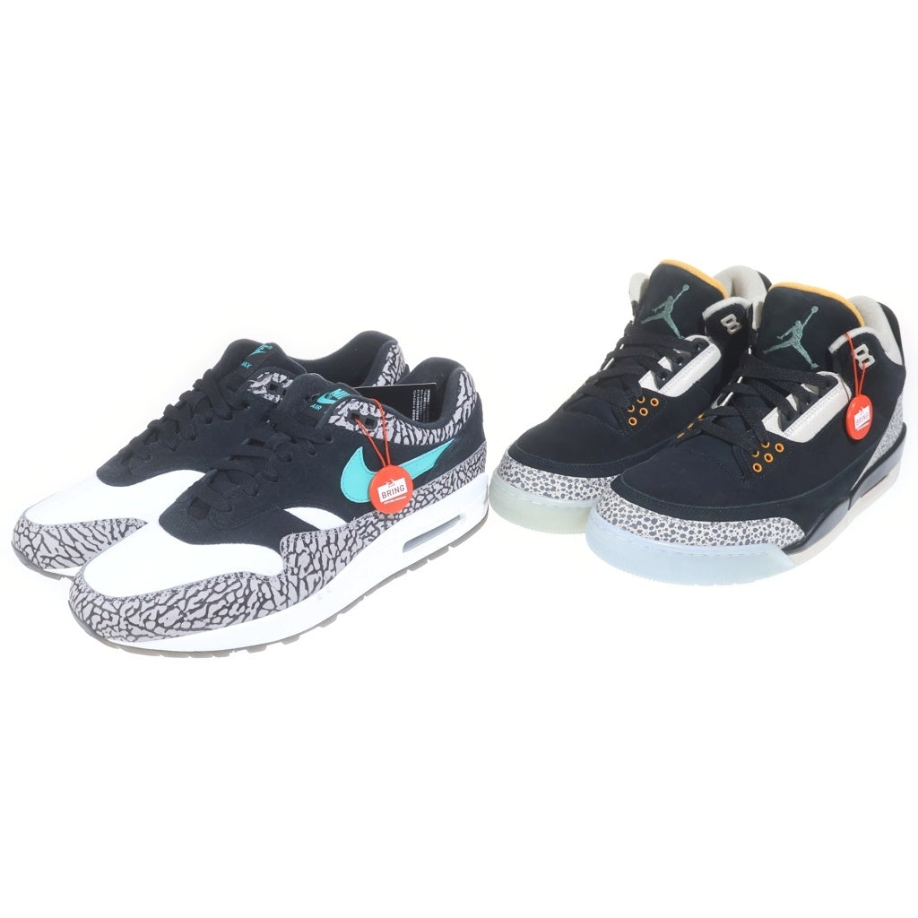 NIKE(ナイキ) ×ATMOS AIR JORDAN 3 RETRO & AIR MAX 1 ATMOS PACK エアジョーダン3 レトロ & エアマックス1 アトモスパック ローカットスニーカー US9.5/27.5cm 923098-900