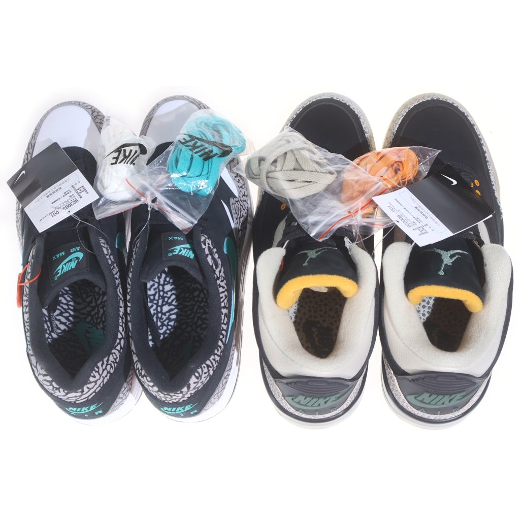 NIKE(ナイキ) ×ATMOS AIR JORDAN 3 RETRO & AIR MAX 1 ATMOS PACK エアジョーダン3 レトロ & エアマックス1 アトモスパック ローカットスニーカー US9.5/27.5cm 923098-900