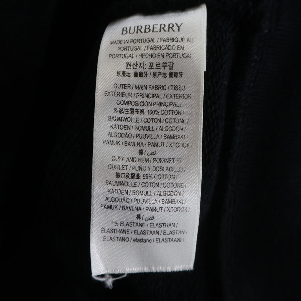 BURBERRY(バーバリー) ノヴァチェックラベル コットン プルオーバーフーディー パーカー ブラック 8105364