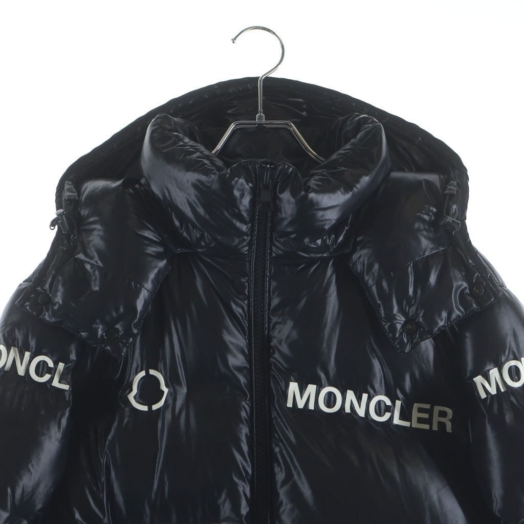 MONCLER(モンクレール) 20AW ×FRAGMENT DESIGN MAYCONNE フラグメントデザイン ロゴ総柄 フーデッドダウンジャケット ブラック F209U1A50640