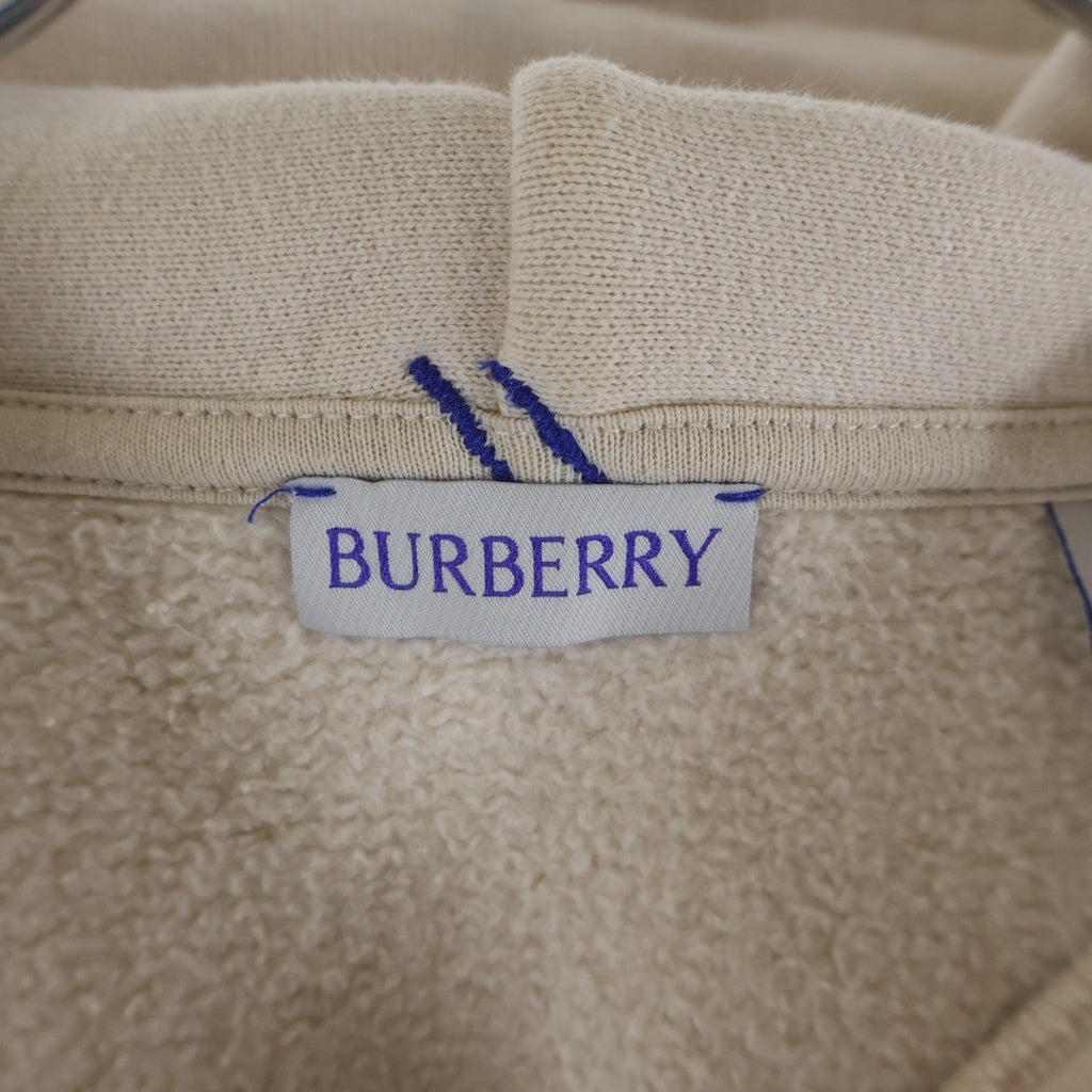 BURBERRY(バーバリー) ロゴラベル コットン プルオーバーフーディー パーカー ベージュ 8081219