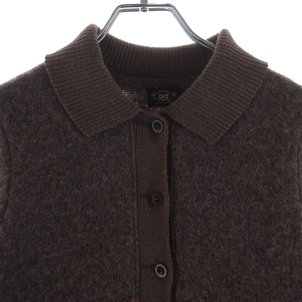 RRL(ダブルアールエル) Striped Wool Blend Cardigan ストライプ ウールブレンド レギュラーカラー ニットカーディガン セーター レディース ブラウン