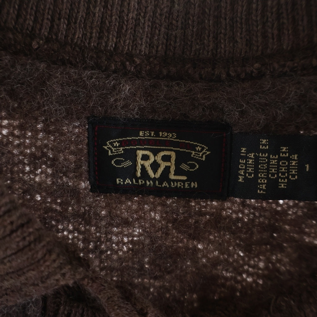 RRL(ダブルアールエル) Striped Wool Blend Cardigan ストライプ ウールブレンド レギュラーカラー ニットカーディガン セーター レディース ブラウン