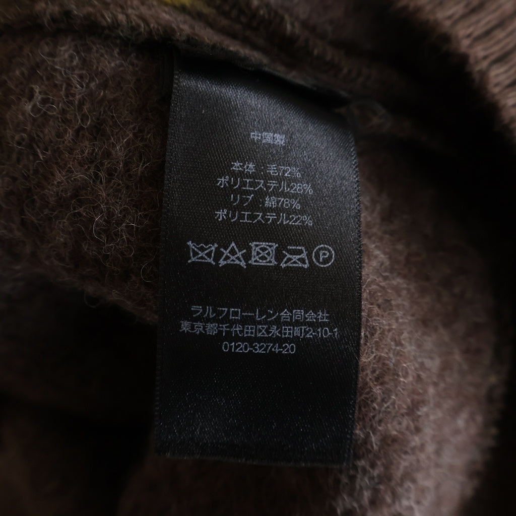 RRL(ダブルアールエル) Striped Wool Blend Cardigan ストライプ ウールブレンド レギュラーカラー ニットカーディガン セーター レディース ブラウン
