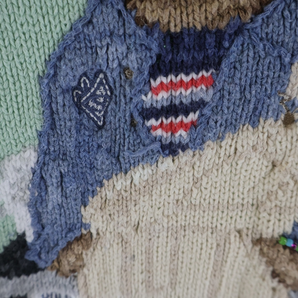 POLO RALPH LAUREN(ポロラルフローレン) POLO BEAR ポロベアー エンブロイダリー クルーネックニット セーター レディース ライトグリーン