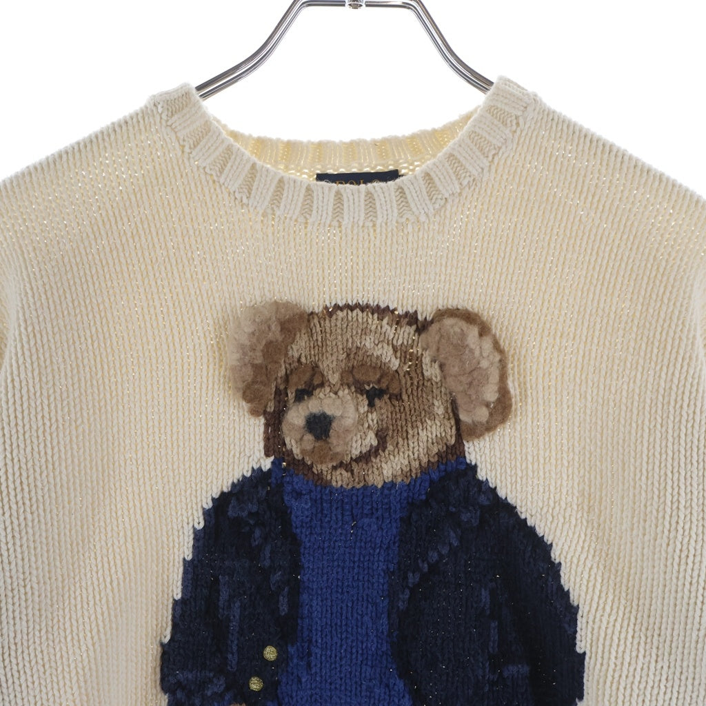 POLO RALPH LAUREN(ポロラルフローレン) POLO BEAR ポロベアー エンブロイダリー クルーネックニット セーター レディース アイボリー