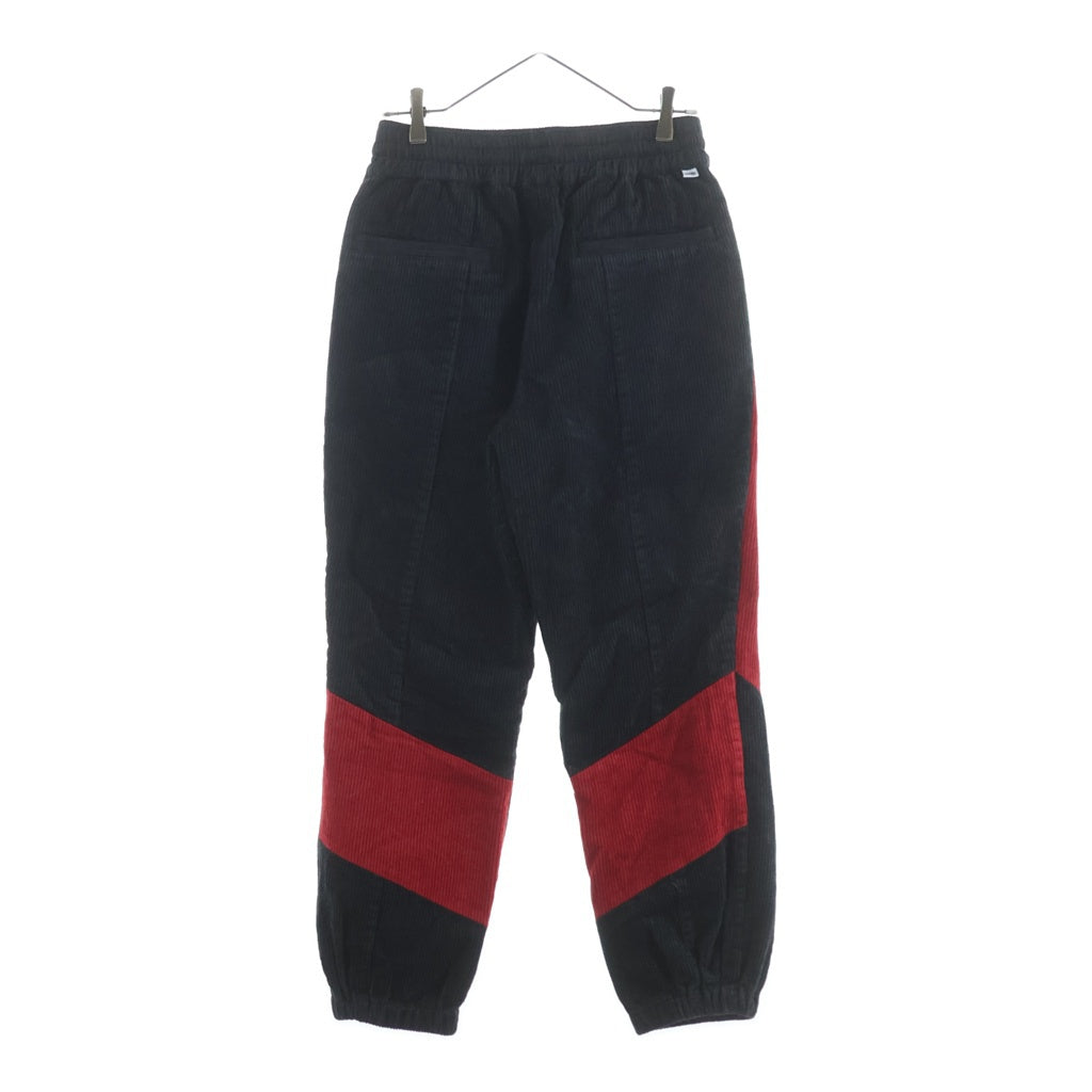SAPEur(サプール) CORDUROY TRACK PANTS コーデュロイ イージートラックパンツ ブラック/レッド A0023-488