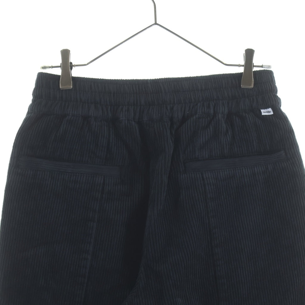 SAPEur(サプール) CORDUROY TRACK PANTS コーデュロイ イージートラックパンツ ブラック/レッド A0023-488