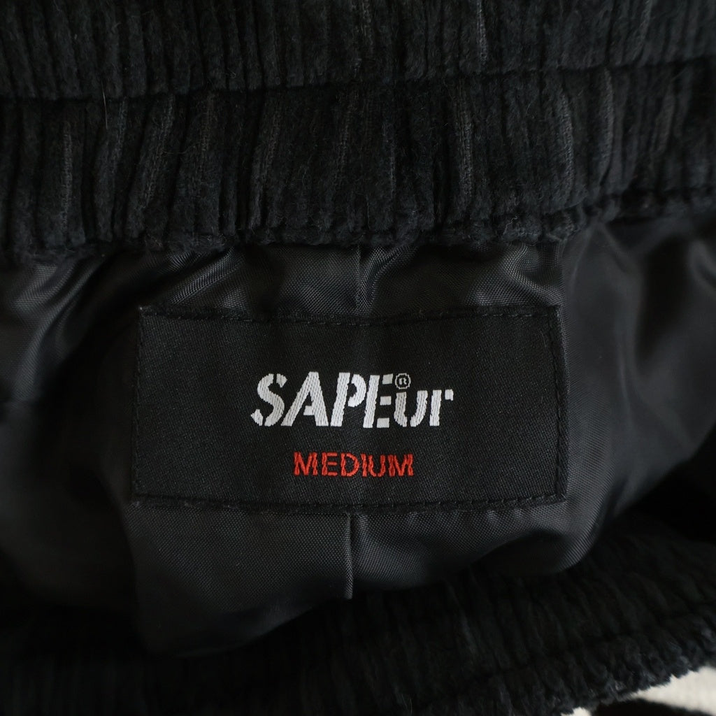 SAPEur(サプール) CORDUROY TRACK PANTS コーデュロイ イージートラックパンツ ブラック/レッド A0023-488