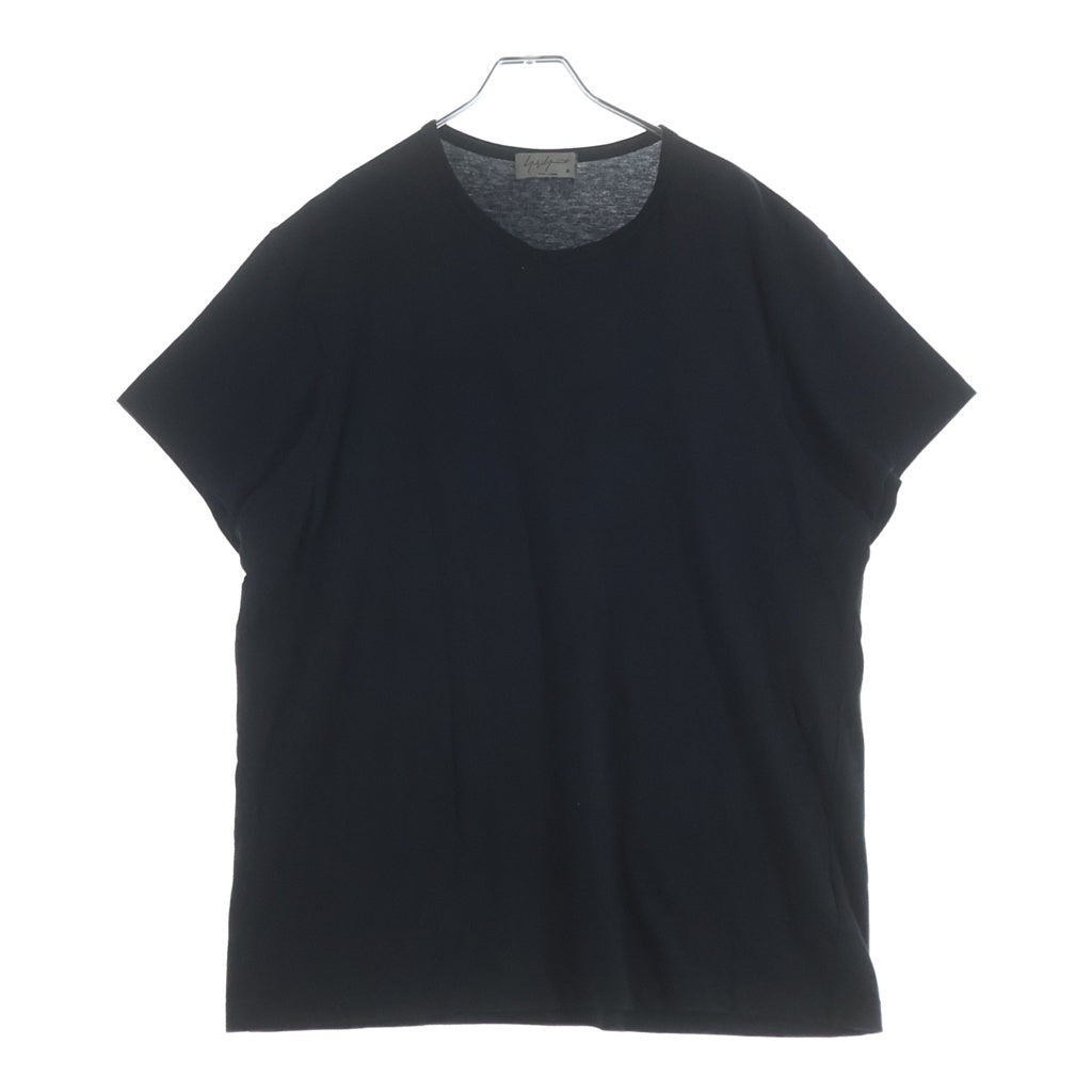 Yohji Yamamoto POUR HOMME(ヨウジヤマモト プールオム) 17AW バックプリント クルーネック コットン 半袖スタッフTシャツ カットソー ブラック HK-T40-082