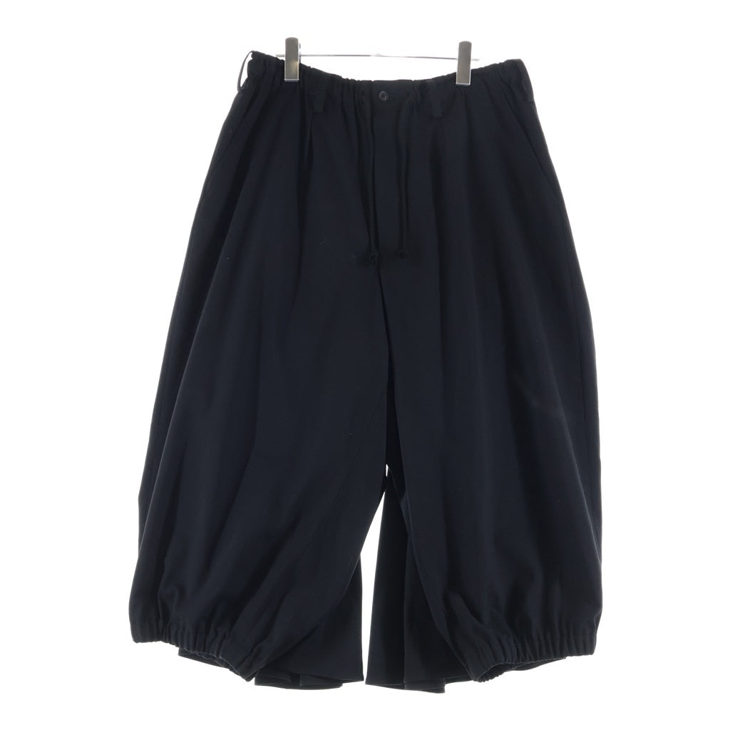 Yohji Yamamoto POUR HOMME(ヨウジヤマモト プールオム) 19AW SAMPLE STRETCHTWILL KARASUPANTS サンプル ストレートツイル カラスパンツ ショーツ ブラック HC-P79-526