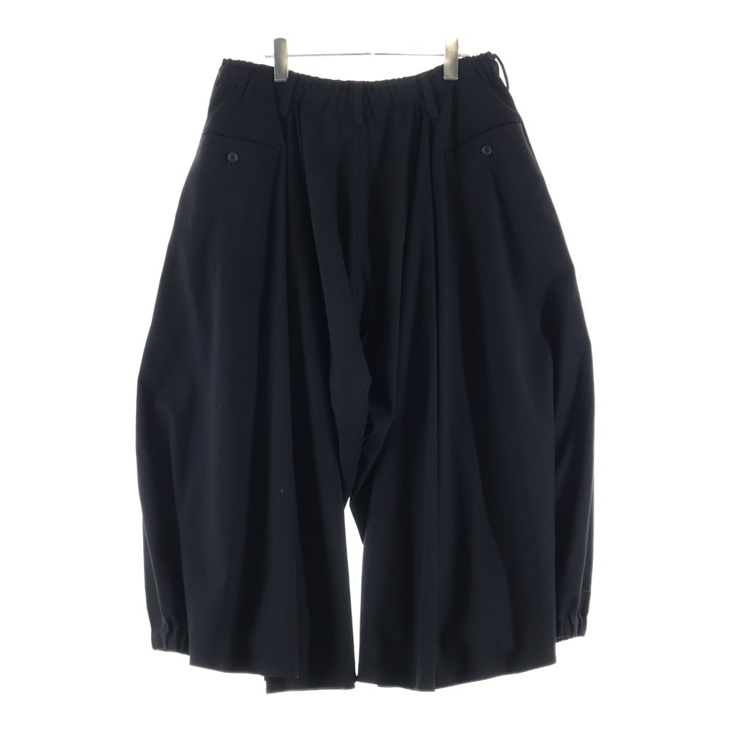 Yohji Yamamoto POUR HOMME(ヨウジヤマモト プールオム) 19AW SAMPLE STRETCHTWILL KARASUPANTS サンプル ストレートツイル カラスパンツ ショーツ ブラック HC-P79-526