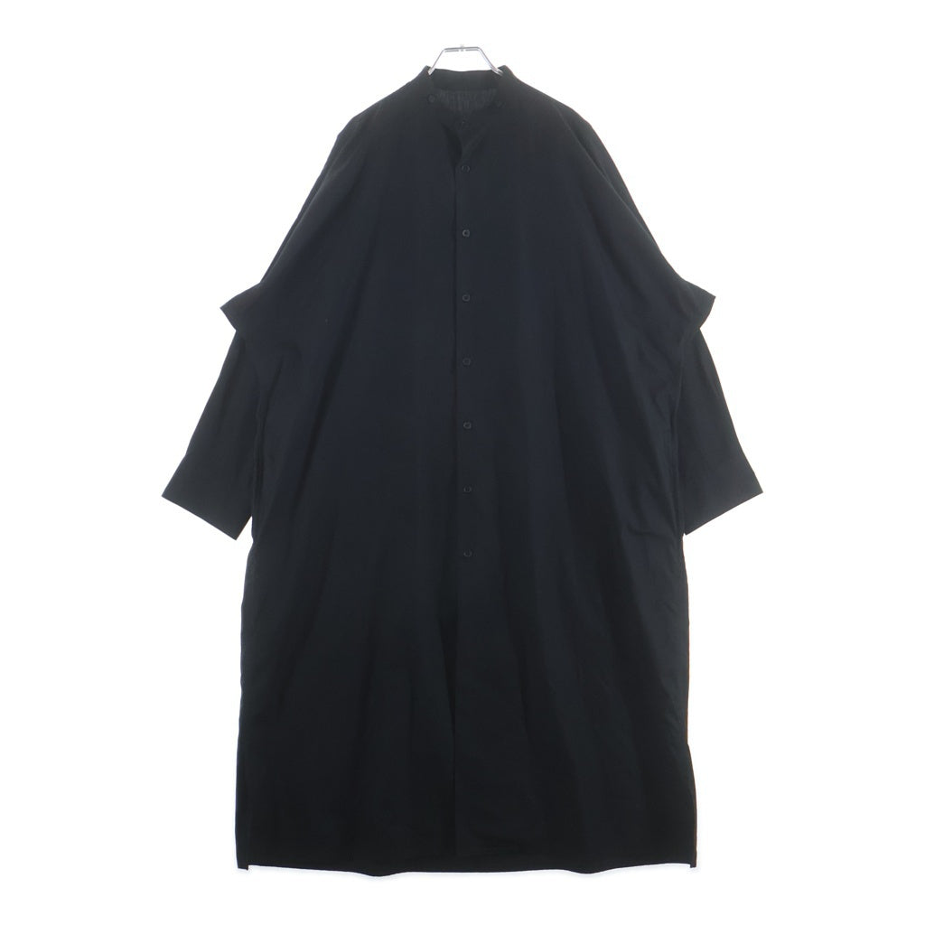 BLACK Scandal Yohji Yamamoto(ブラックスキャンダルヨウジヤマモト) 19SS バックペイントデザイン ロング丈 長袖シャツ ブラック NH-B29-001