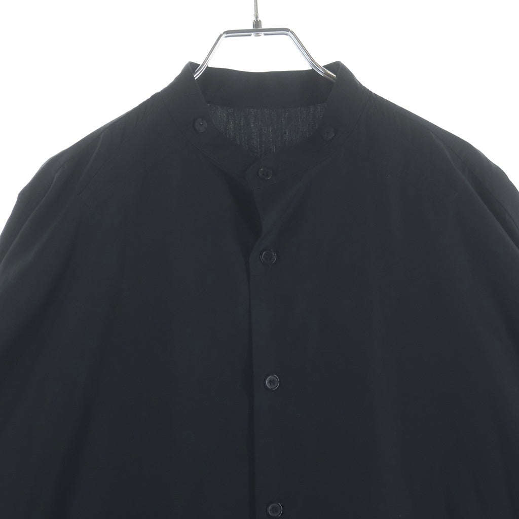 BLACK Scandal Yohji Yamamoto(ブラックスキャンダルヨウジヤマモト) 19SS バックペイントデザイン ロング丈 長袖シャツ ブラック NH-B29-001