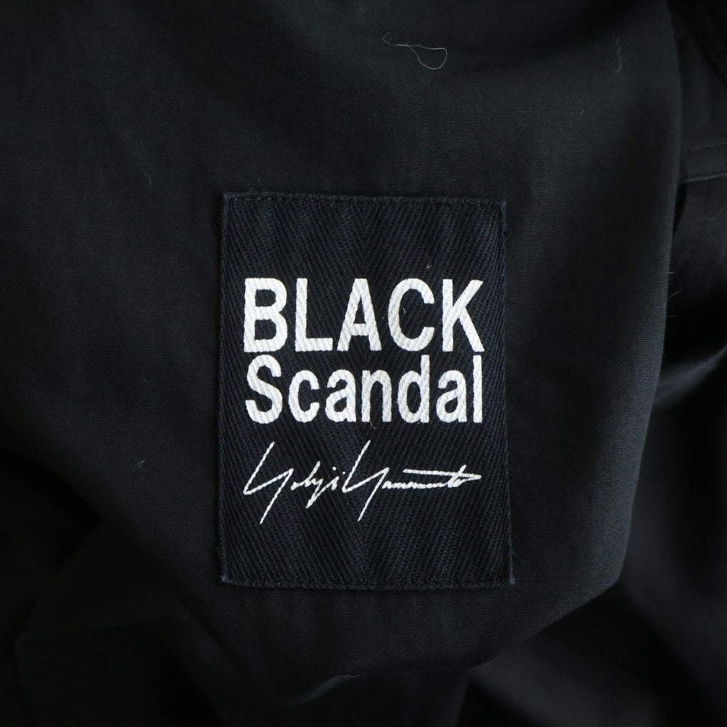 BLACK Scandal Yohji Yamamoto(ブラックスキャンダルヨウジヤマモト) 19SS バックペイントデザイン ロング丈 長袖シャツ ブラック NH-B29-001