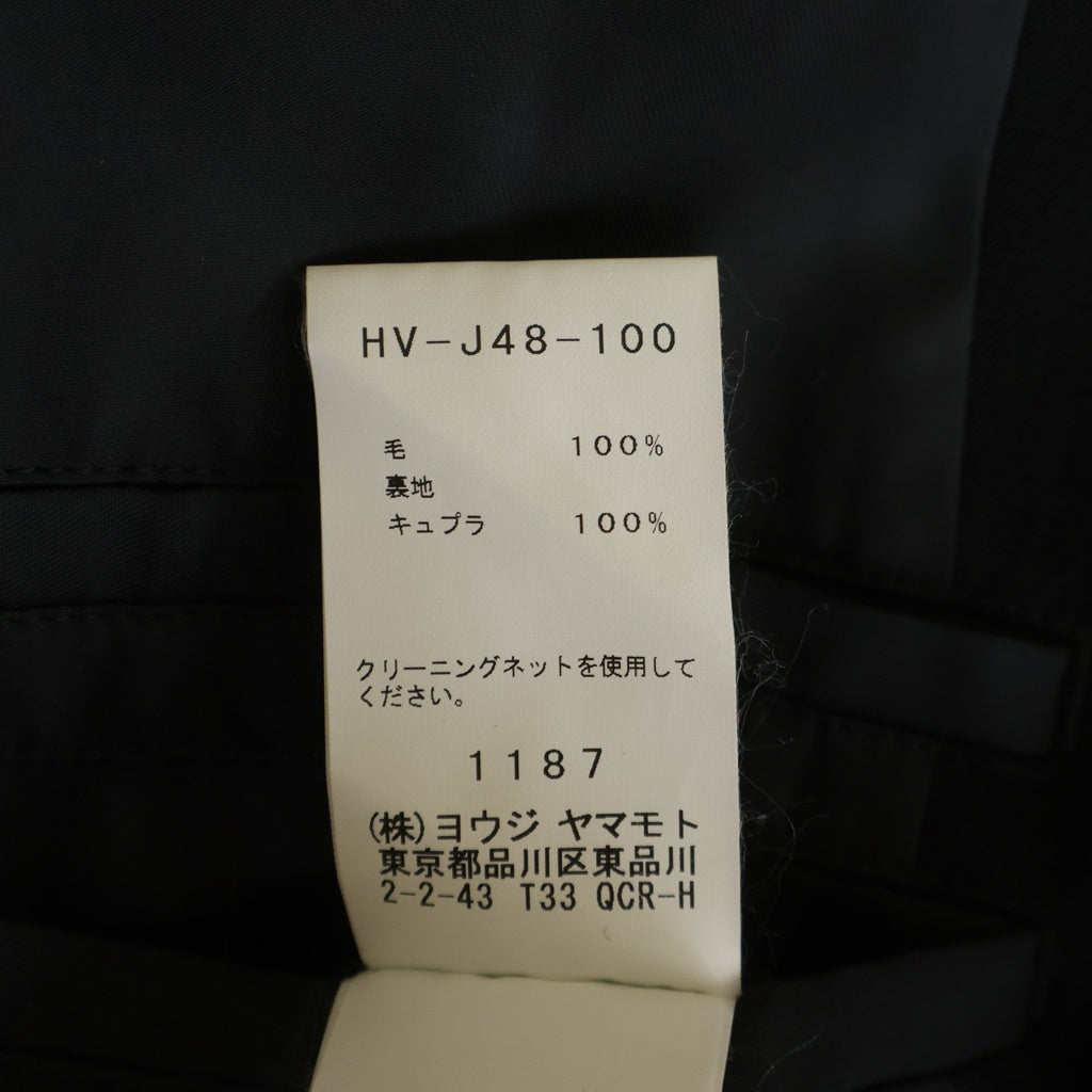 Yohji Yamamoto POUR HOMME(ヨウジヤマモト プールオム) 18AW ウールギャバジン ジップスリット カットオフデザイン テーラードジャケット ブラック HV-J48-100