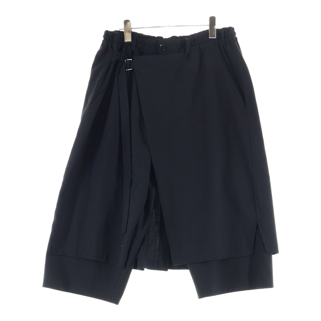 Ground Y(グラウンドワイ) WRAP PANTS マルチポケットデザイン ジップアップ クロップド ラップパンツ ブラック