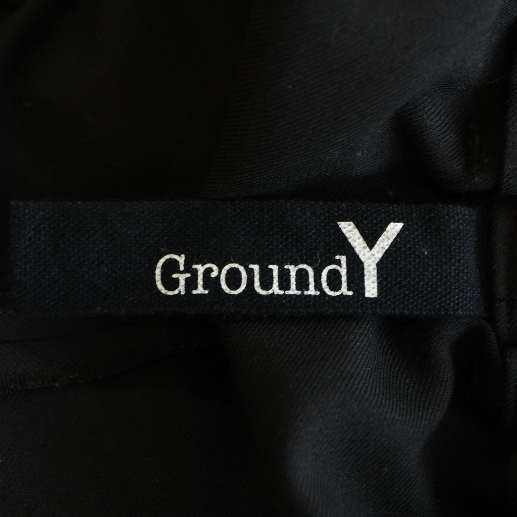 Ground Y(グラウンドワイ) WRAP PANTS マルチポケットデザイン ジップアップ クロップド ラップパンツ ブラック