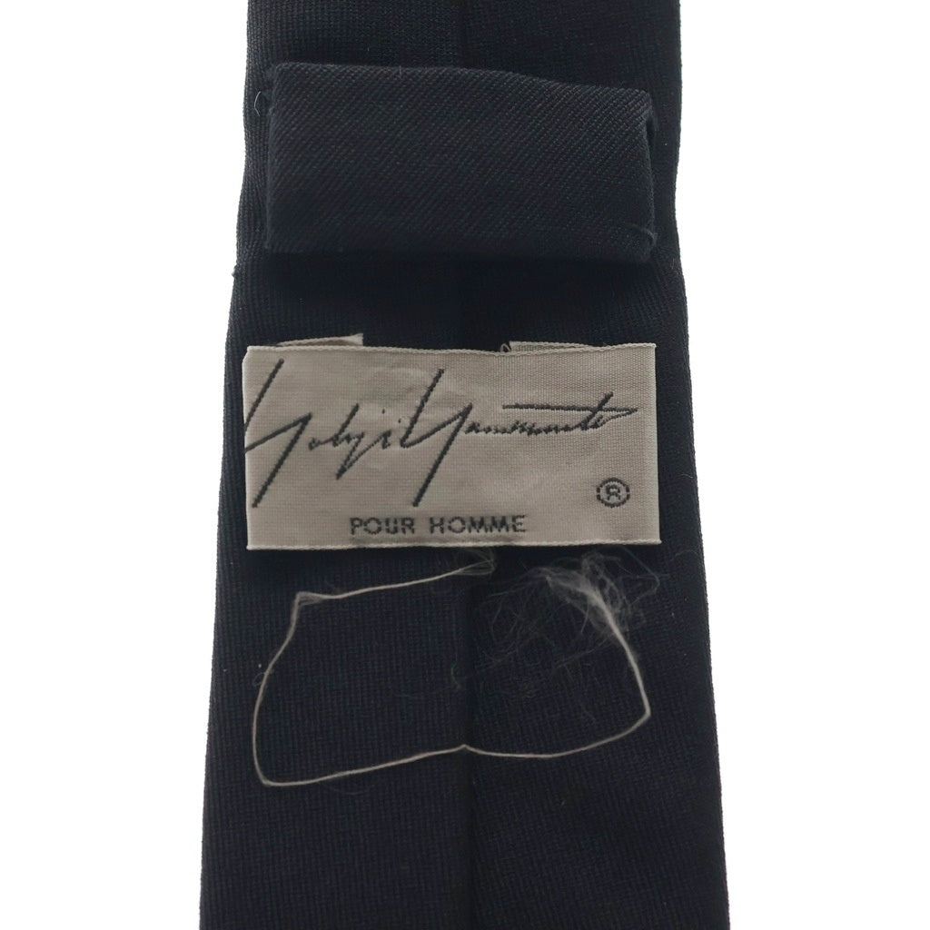 Yohji Yamamoto POUR HOMME(ヨウジヤマモト プールオム) 20AW 日本製 エンブロイダリーデザイン ウール ネクタイ ブラック HR-N10-868