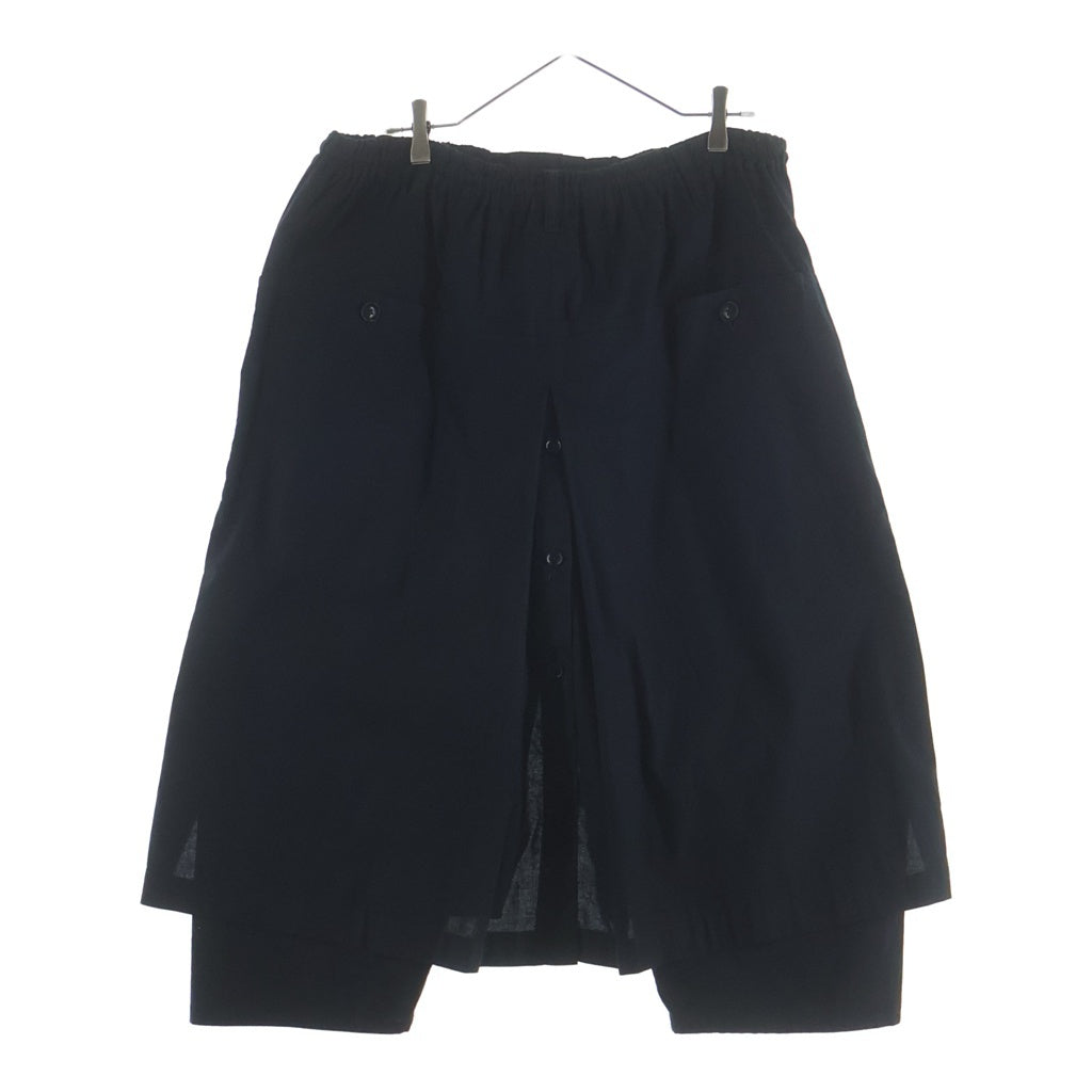 Yohji Yamamoto POUR HOMME(ヨウジヤマモト プールオム) 19AW WRAP PANTS エンブロイダリーデザイン ラップ クロップドパンツ ブラック HC-P06-003