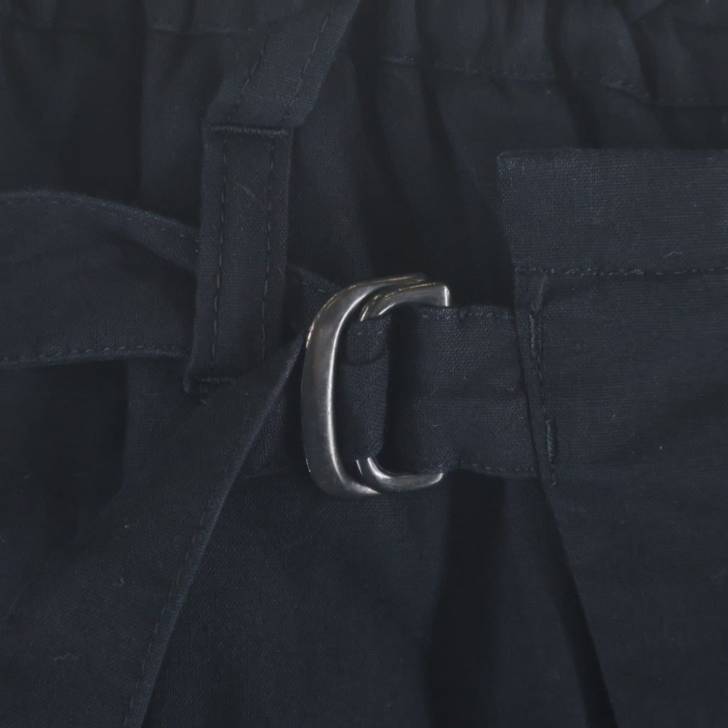 Yohji Yamamoto POUR HOMME(ヨウジヤマモト プールオム) 19AW WRAP PANTS エンブロイダリーデザイン ラップ クロップドパンツ ブラック HC-P06-003