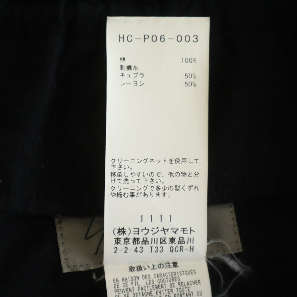 Yohji Yamamoto POUR HOMME(ヨウジヤマモト プールオム) 19AW WRAP PANTS エンブロイダリーデザイン ラップ クロップドパンツ ブラック HC-P06-003