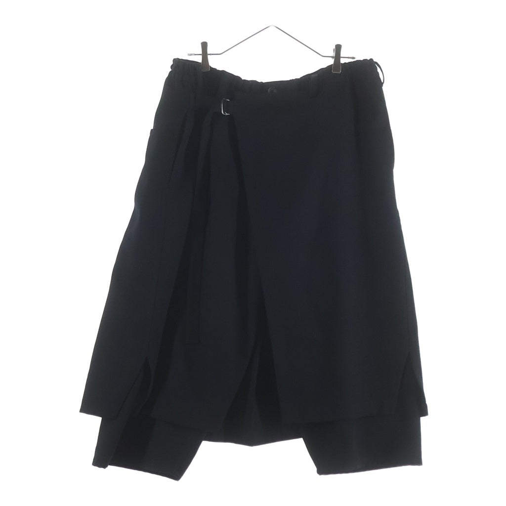 Yohji Yamamoto POUR HOMME(ヨウジヤマモト プールオム) 21AW CLASSIC WRAP PANTS ウールギャバジン クロップド ラップパンツ ブラック HX-P08-101