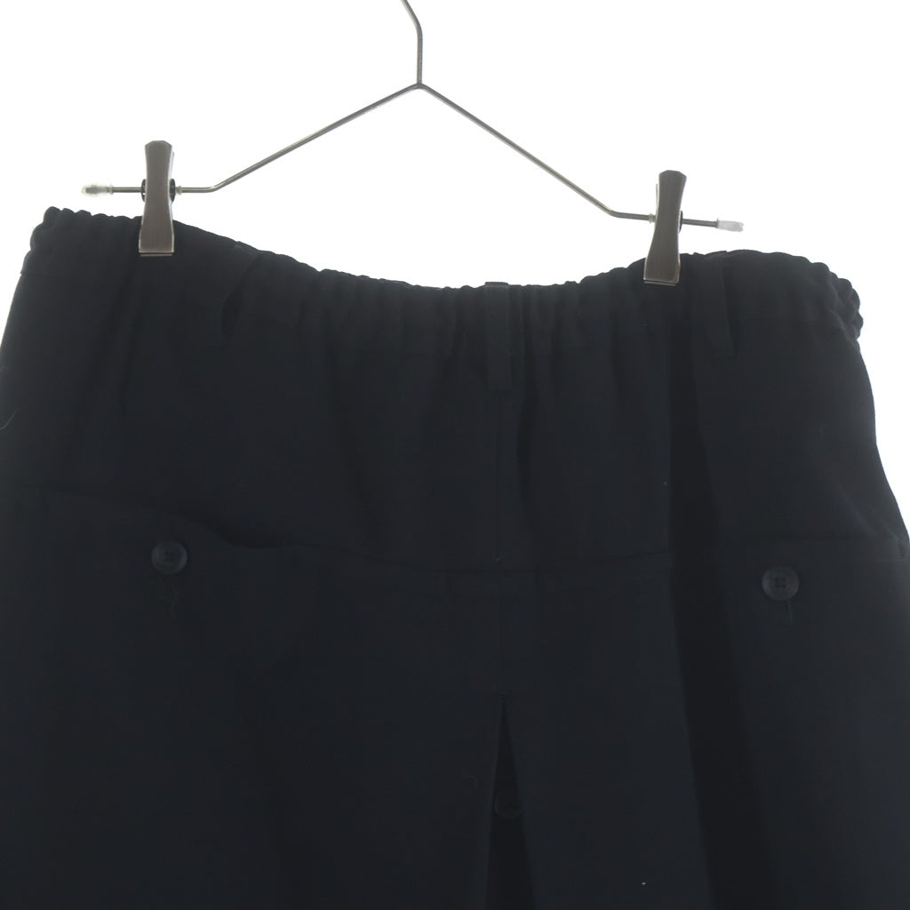 Yohji Yamamoto POUR HOMME(ヨウジヤマモト プールオム) 21AW CLASSIC WRAP PANTS ウールギャバジン クロップド ラップパンツ ブラック HX-P08-101