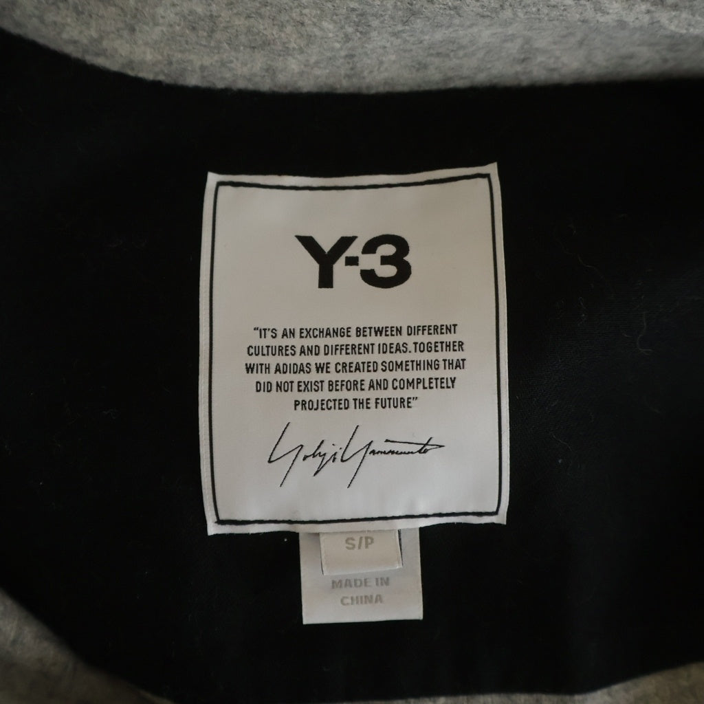 Y-3(ワイスリー) W CLASSIC WINTER SHIRT ダブルクラシック サイドスリット ウール レギュラーカラー 長袖シャツ グレー GK4411