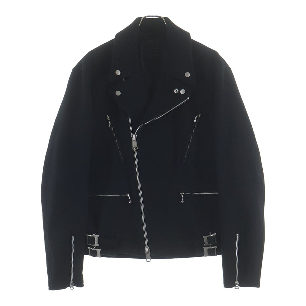 s'yte(サイト) DOUBLE WEAVE MELTON OVERSIZED MOTORCYCLE JACKET ブルゾン ブラック UB-Y12-104