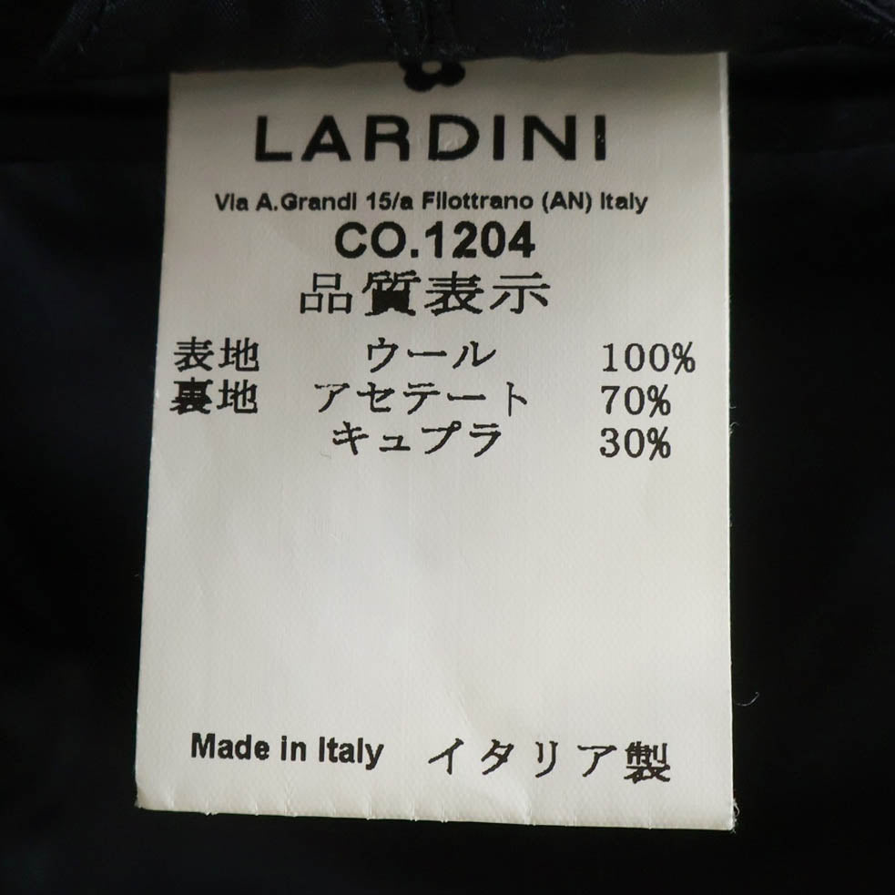LARDINI(ラルディーニ) イタリア製 ウール シングルフィールド 3B ロングチェスターコート ネイビー JU23636AQ