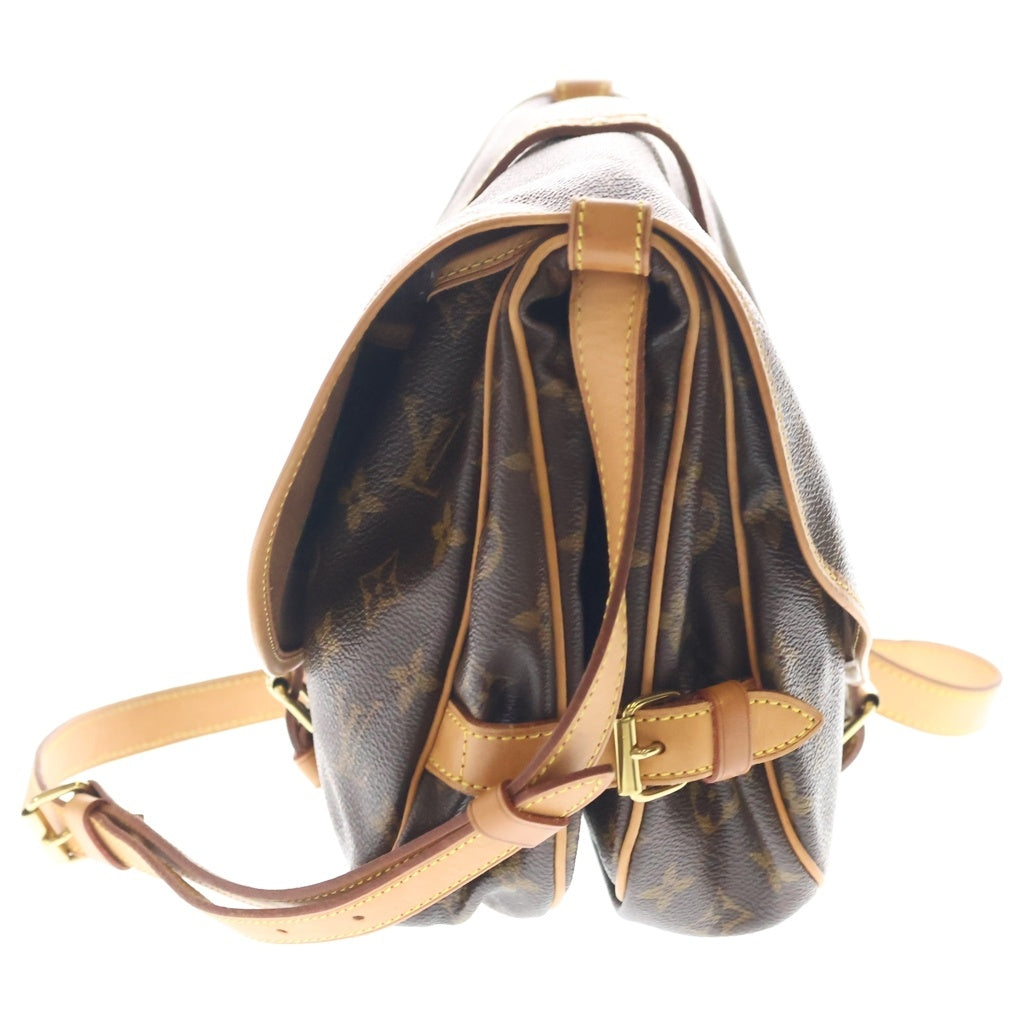 LOUIS VUITTON(ルイヴィトン) ソミュール30 モノグラム ゴールド金具 PVCレザー ショルダーバッグ ブラウン M42256 MB0070 レディース