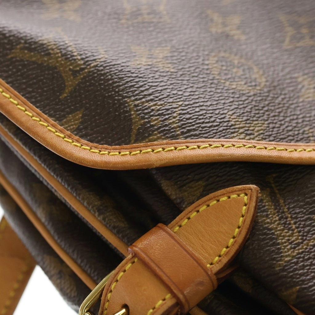 LOUIS VUITTON(ルイヴィトン) ソミュール30 モノグラム ゴールド金具 PVCレザー ショルダーバッグ ブラウン M42256 MB0070 レディース