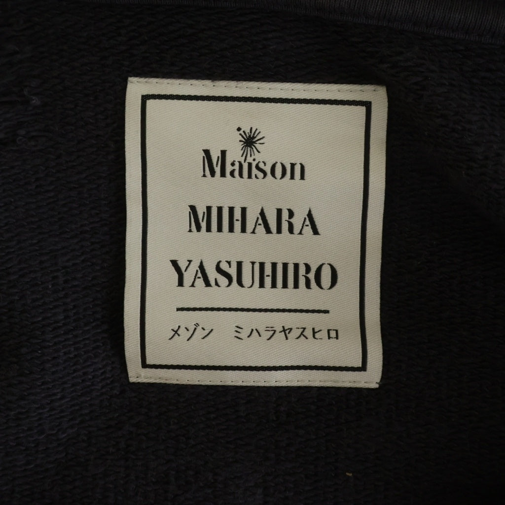 MAISON MIHARAYASUHIRO(メゾンミハラヤスヒロ) 26SS AMATEUR SEWN LIKE ZIP-UP HOODIE ロゴエンブロイダリー アマチュアシーンライク ジップアップスウェットフーディー ブラック A15PK541