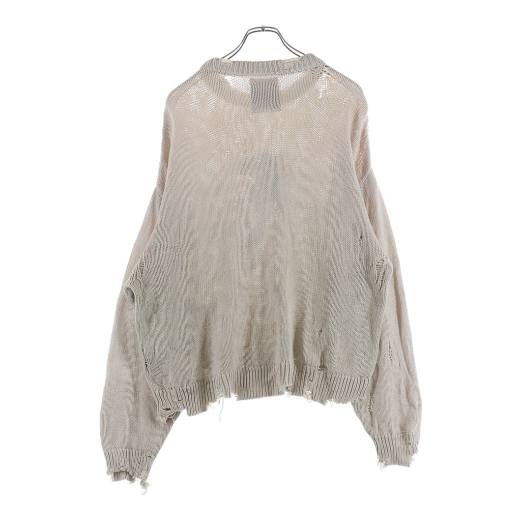 MAISON MIHARAYASUHIRO(メゾンミハラヤスヒロ) 25SS LEON ジャカード クルーネックニットセーター ベージュ A14SW512