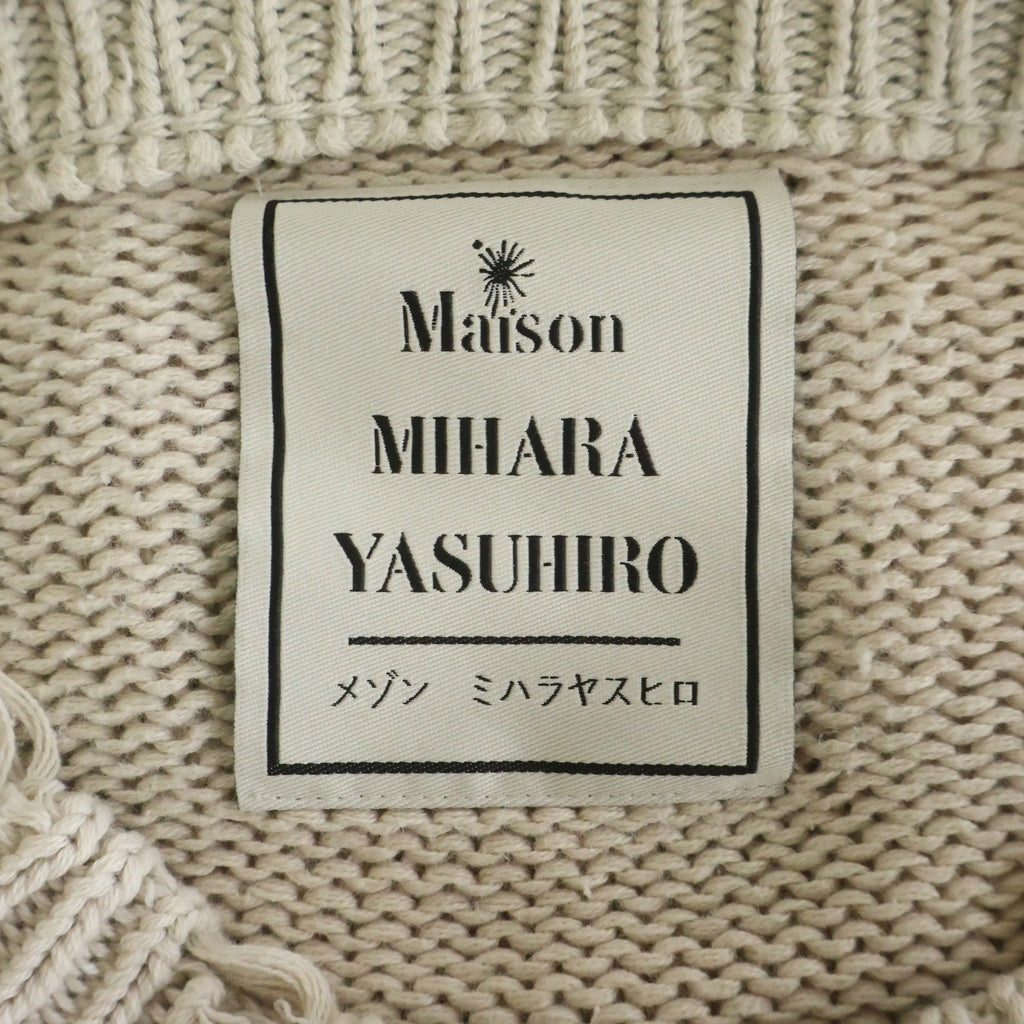 MAISON MIHARAYASUHIRO(メゾンミハラヤスヒロ) 25SS LEON ジャカード クルーネックニットセーター ベージュ A14SW512