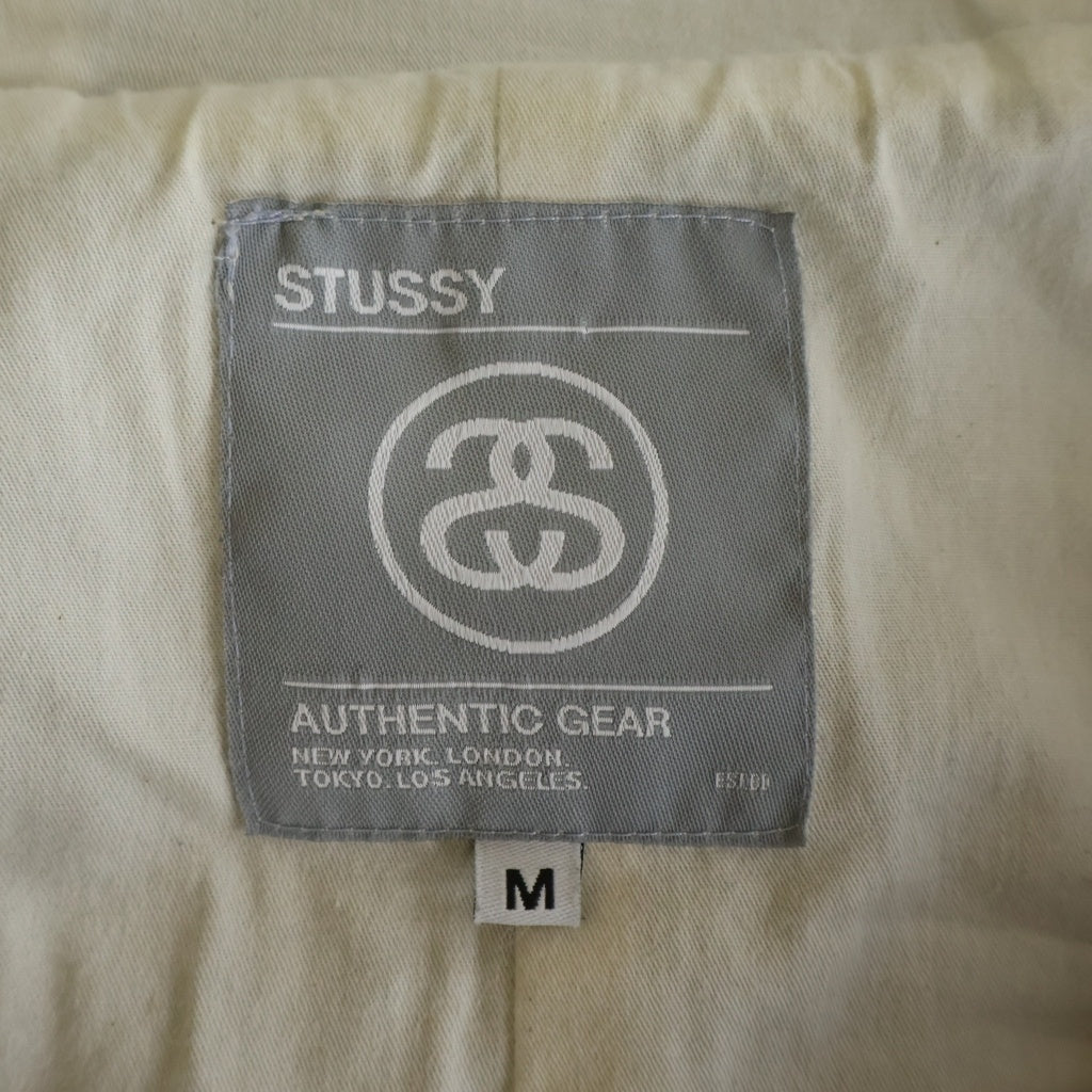 STUSSY(ステューシー) ウール フロントロゴエンブロイダリー ドローコード フーデッドダッフルコート ネイビー