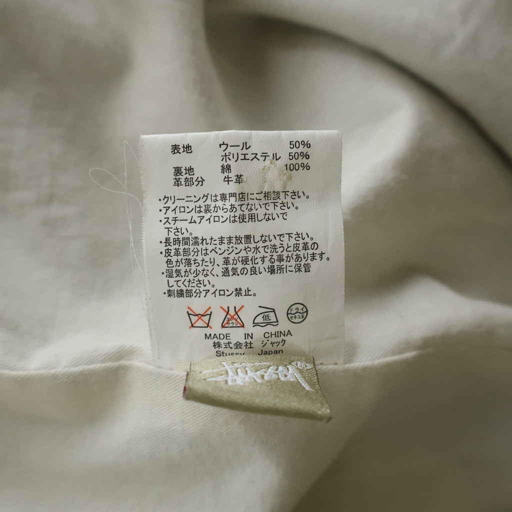 STUSSY(ステューシー) ウール フロントロゴエンブロイダリー ドローコード フーデッドダッフルコート ネイビー