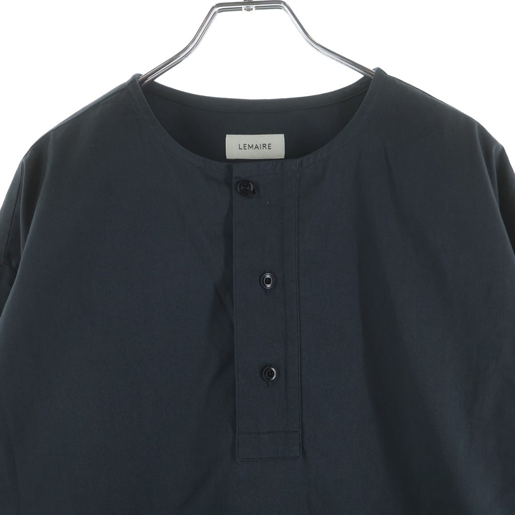 LEMAIRE(ルメール) 18AW ノーカラー 長袖コットンプルオーバーシャツ グレー M183 TO118 LF272