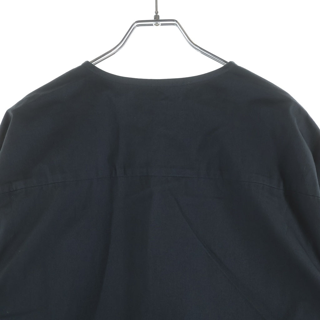 LEMAIRE(ルメール) 18AW ノーカラー 長袖コットンプルオーバーシャツ グレー M183 TO118 LF272