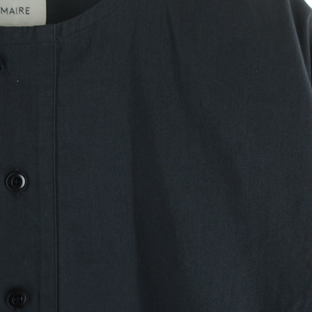 LEMAIRE(ルメール) 18AW ノーカラー 長袖コットンプルオーバーシャツ グレー M183 TO118 LF272