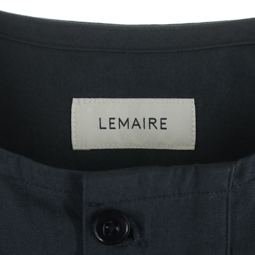 LEMAIRE(ルメール) 18AW ノーカラー 長袖コットンプルオーバーシャツ グレー M183 TO118 LF272