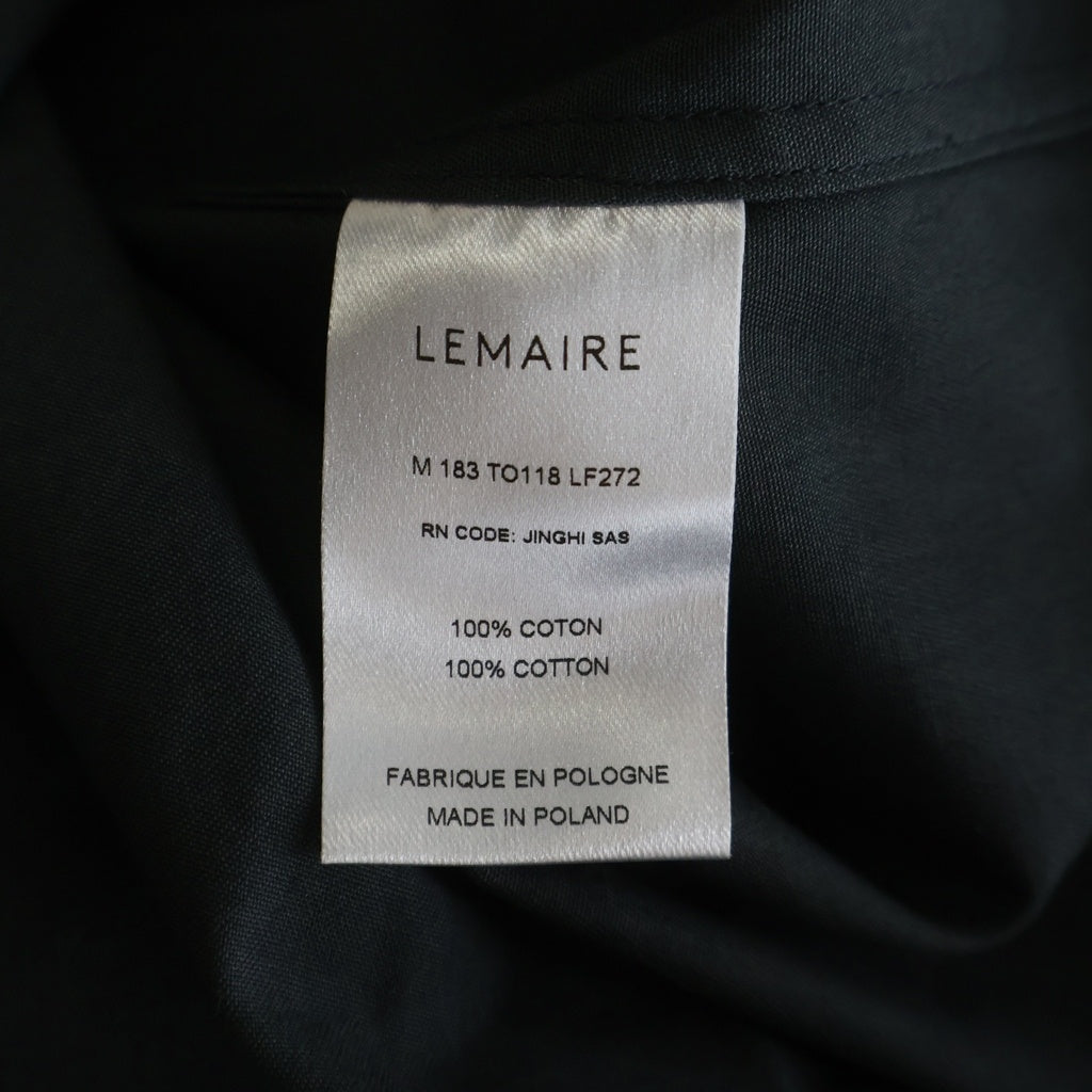 LEMAIRE(ルメール) 18AW ノーカラー 長袖コットンプルオーバーシャツ グレー M183 TO118 LF272