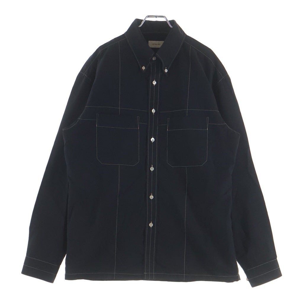 LEMAIRE(ルメール) 20SS BLACK MILITALY SHIRT ブラックミリタリー ホワイトステッチ 長袖ボタンシャツ ブラック M201 SH148 LF423