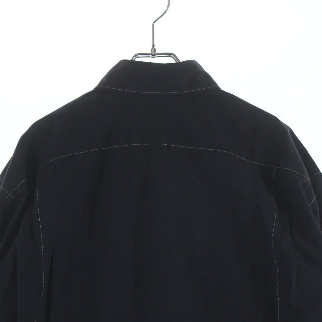 LEMAIRE(ルメール) 20SS BLACK MILITALY SHIRT ブラックミリタリー ホワイトステッチ 長袖ボタンシャツ ブラック M201 SH148 LF423