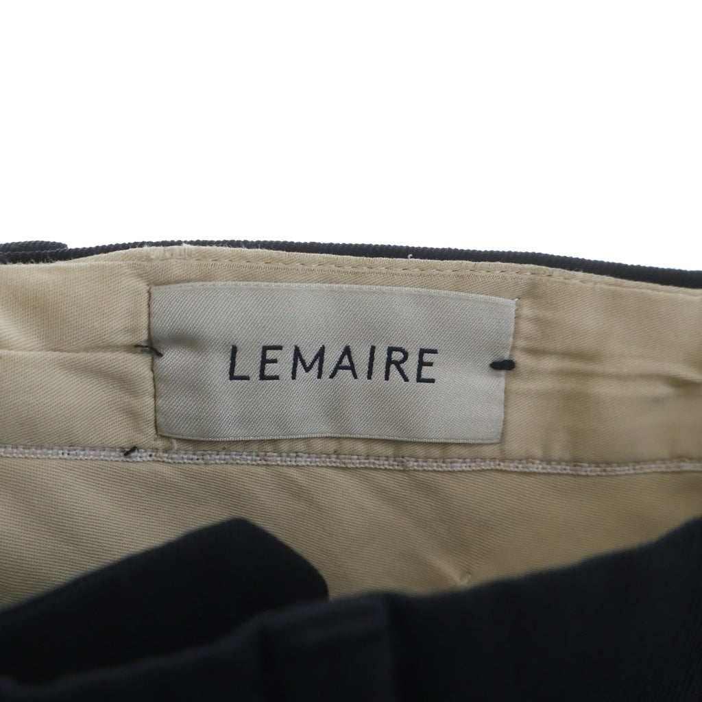LEMAIRE(ルメール) センタープレス ボタンフライ ストレートスラックスパンツ ブラック