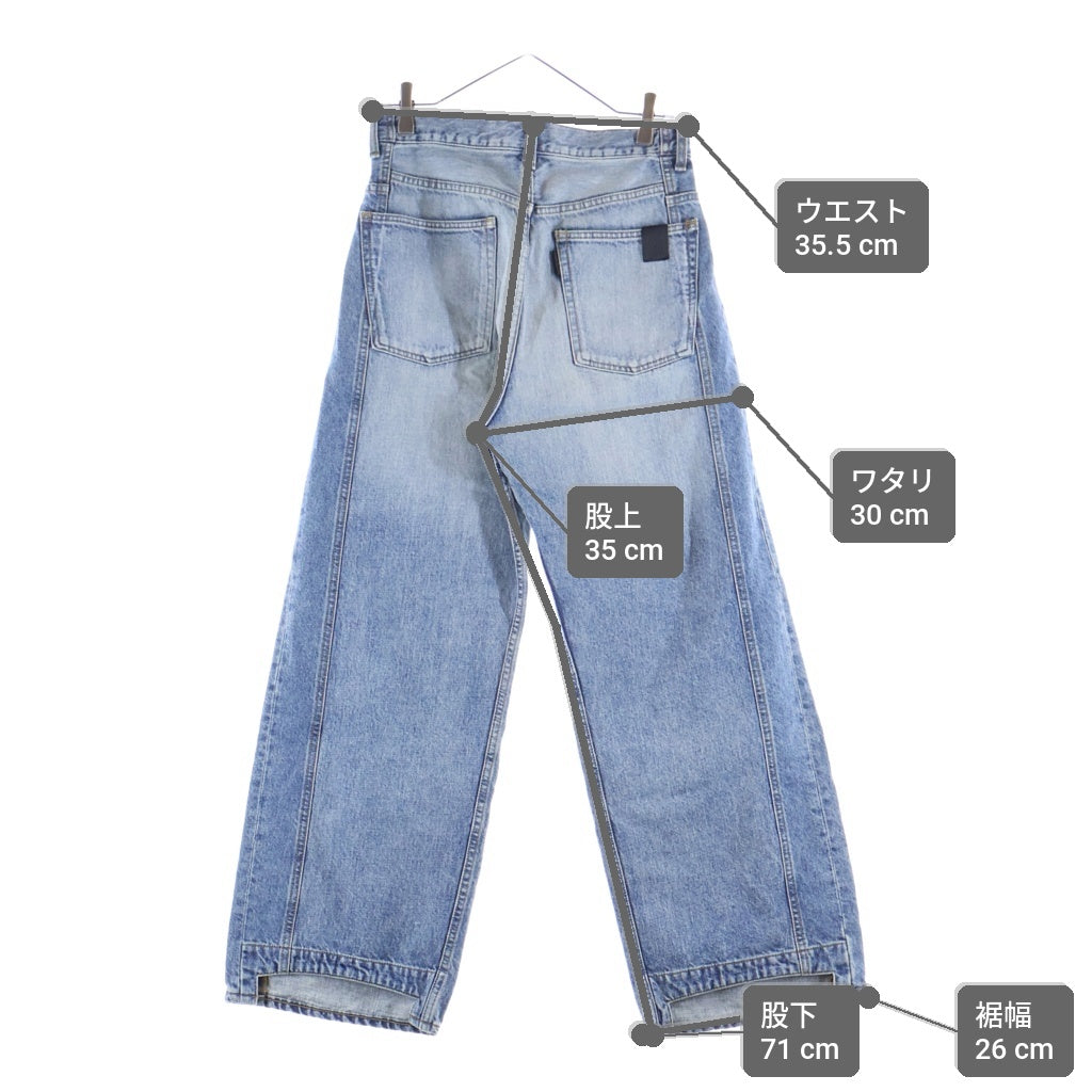N.HOOLYWOOD(エヌハリウッド) 24AW DENIM PANTS ドッキングデザイン ジップフライ ワイドデニムパンツ インディゴ 2242-CP60-051