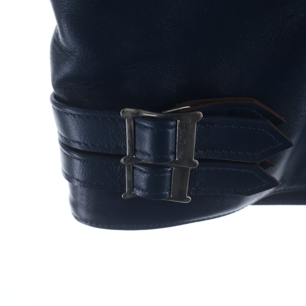 666 LEATHER WEAR(トリプルシックスレザーウェア) LJM-1TF マルチポケット ダブル タータンチェック柄 レザージャケット ライダースジャケット ブルー