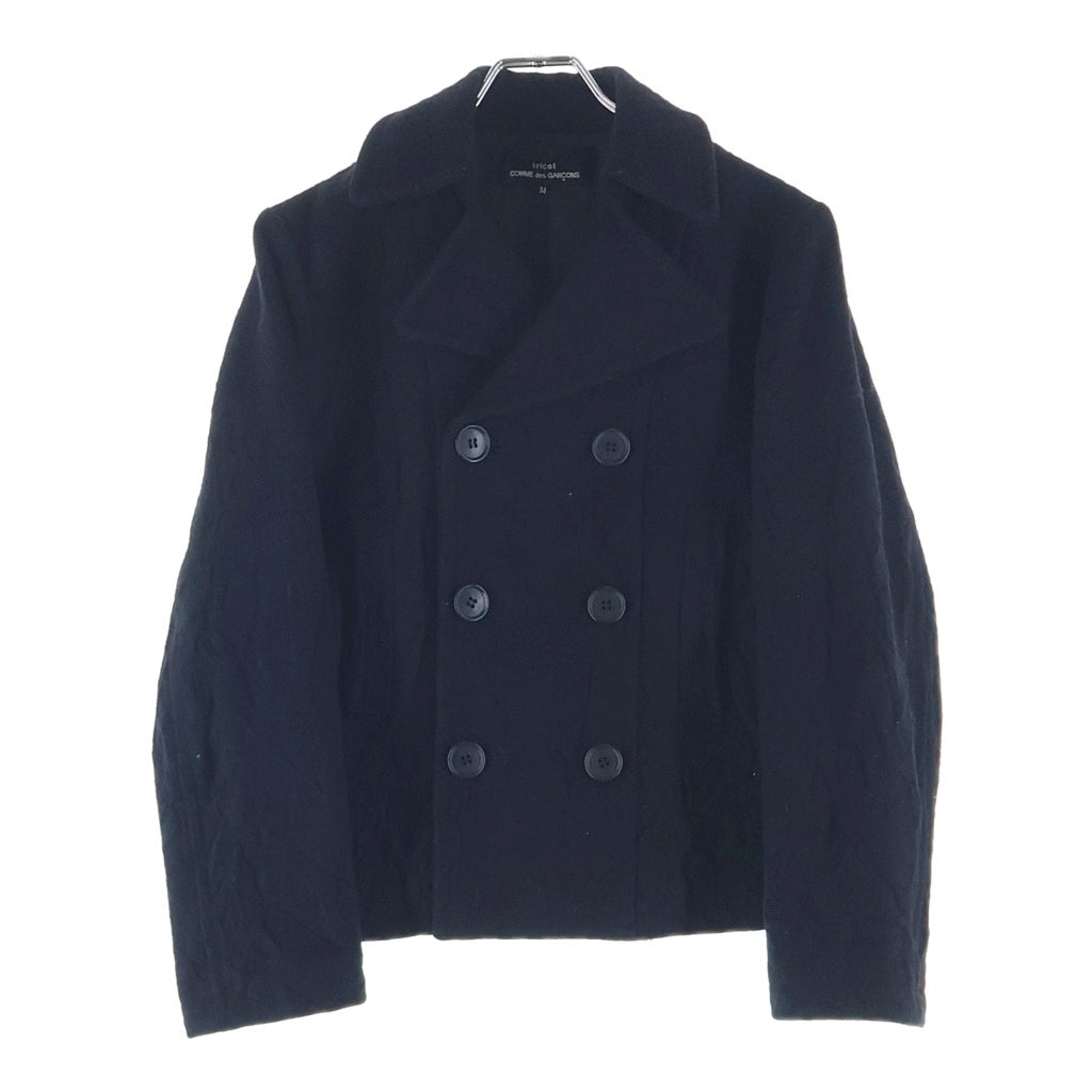 tricot COMME des GARCONS(トリコ コム デ ギャルソン) 07AW AD2007 シワ加工 ウール混 Pコート レディース ブラック TT-C001